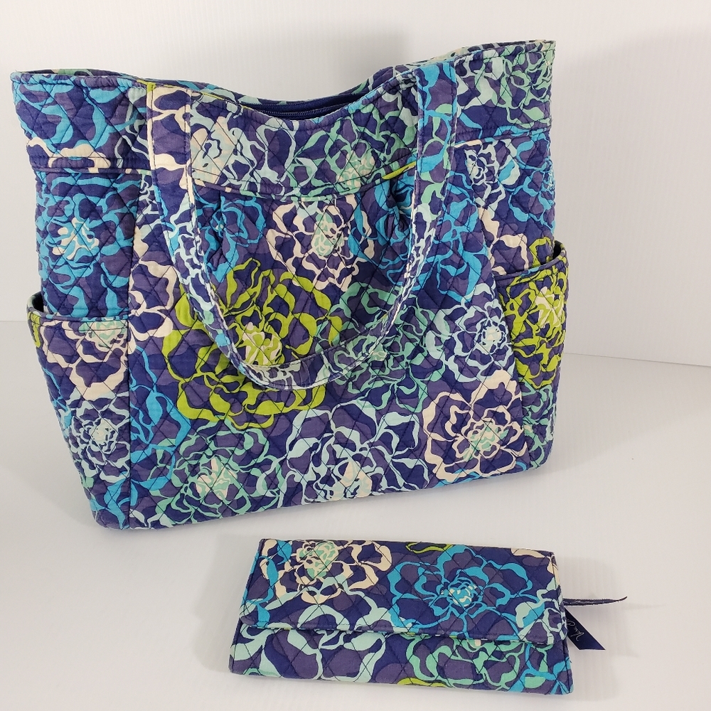 Vera Bradley Pleated Tote and Wallet